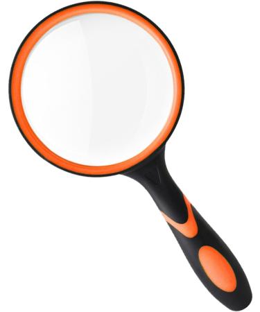 Reading Magnifying Glass | Anti-Slip Handle Magnifying Glasses for Work | Magnifying Glass for Kids Kids Magnifying Glass High-Definition for Elderly Reading Orange1 - Buy Online on GoSupps.com