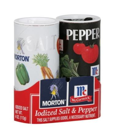 Morton, Iodized Salt & Pepper Shaker Duo Pack, 5.5oz Package (Pack of 6)