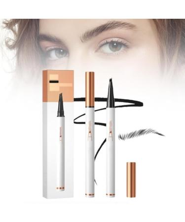 Eyebrow Pencil with 4 Fork Tip 3D Microblading - Magic Eyebrow Pencil Natural Makeup Fine Stroke Magic Eyebrow Pencil Long-Lasting Waterproof Eyebrow Pencil Stay on All Day (Black)
