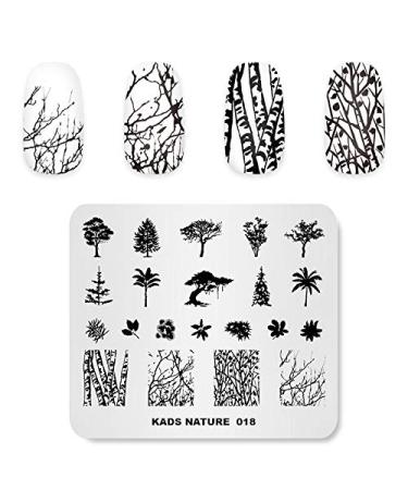 KADS Nail Stamping Plate Tree Nature Template Image Design Plates for Nail Art Decoration and DIY Nail Art (NA018)
