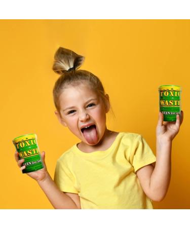 VR ANGLE Toxic Waste 4 x Green Sour Candy Drums Ultra Sour Tiktok Trend Retro Sweets Candy Perfect For Halloween Trick or Treat Birthday - Each Drum 42g - Sold By VR Angel - Buy Online on GoSupps.com