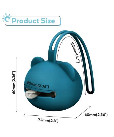 Airfish Silicone Pacifier Box | BPA-Free Baby Bear Pacifier Bag for Travel | Navy Blue Pacifier Holder | Safe Storage for Girls - Buy Online on GoSupps.com