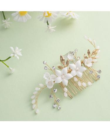 minkissy Flower Hair Side Comb Hair Side Comb Wedding Bride Hairpin Flower Hair Accessory Hair Decoration for Women Ladies - Buy Online on GoSupps.com