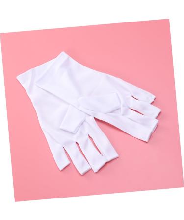 VINTORKY 1 Pair Manicure Glove Anti Uv Glove Half-Finger Gloves Nail Cotton Glove Silicone Ear Display Chinese Wooden Pillow Uv Shield Glove Anti-uv White - Buy Online on GoSupps.com