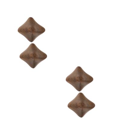 Partykindom 4 pieces Wenge Health Ball Rehabilitation Reflexzone ball Massage roller from Wood Fingers Training Fingers Training Toys Decor Older Massage Ceager Hand massage device Stressbauer Fascie 7x7x7cmx2Pcs KaffeeEx2s