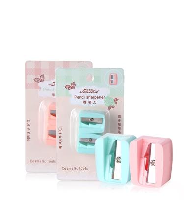 Minkissy 2pcs Eyebrow & Eyeliner Pencil Sharpener | Mini Plastic Compact Tool for Eye Makeup | Women Girls | Random Color - Buy Online on GoSupps.com