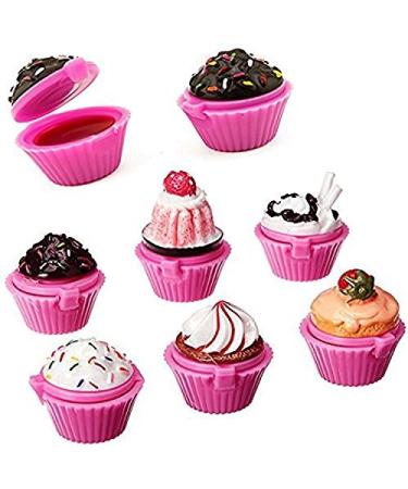 Ifavor123 Cupcake Lip Gloss Lip Balm Set Assorted Designs Birthday Party Favors (12)