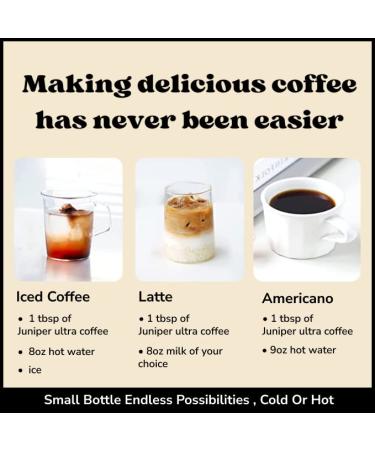 Juniper Ultra Coffee (Decaf) Organic Concentrate - Zero-Caffeine, 20 Servings - Perfect for Iced or Hot Coffee - Buy Online on GoSupps.com