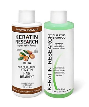 Brazilian Keratin Hair Treatment Complex Blowout 2x 120ml LONG Lasting Keratin Treatment with Argan Oil Straightening Smoothing Professional Results Keratina Keratin Research 2 Piece Set