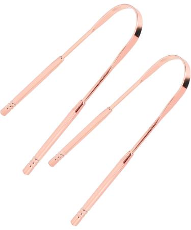 Buy Durable Tongue Cleaner Tool - 2 Pieces for Adult Oral Hygiene | Rose Gold | Best Oral Care Solution - Buy Online on GoSupps.com