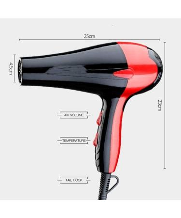 Hair Dryer Negative Ionic Fast Dry Low Noise Hair Dryer Professional Salon Hair Dryer with Diffuser Concentrator Styling - Buy Online on GoSupps.com