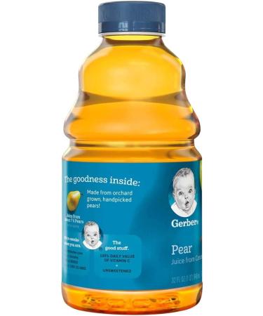 Gerber Nature Select Baby 100% Pear Juice 32 Fl Oz (Pack of 2) - All Natural Fruit Juice for Infants - Buy Online on GoSupps.com
