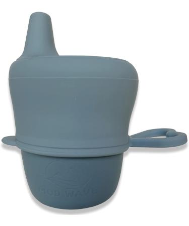 Mod Wave Silicone Baby/Toddler Sippy Cup with Carrying Handle - Natural Feel - Unbreakable  100% Food Grade Silicone Free of Harmful Toxins Slate Blue - Buy Online on GoSupps.com