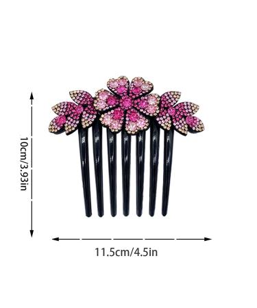 KuuGuu 6 PCS Women Flower Hair Comb Pins Rhinestone Slide Clips - Bride Wedding Headdress Hair Accessories (Pattern_2) - Buy Online on GoSupps.com