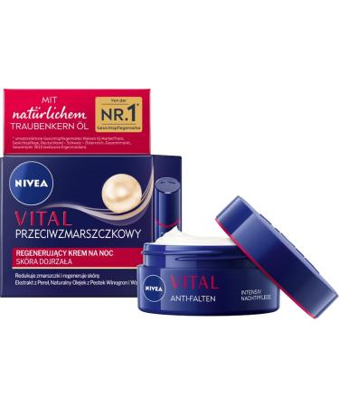 NIVEA VITAL Intensive anti-wrinkle night care for mature skin facial care with calcium pearl extracts and natural grape seed oil night cream to support skin regeneration