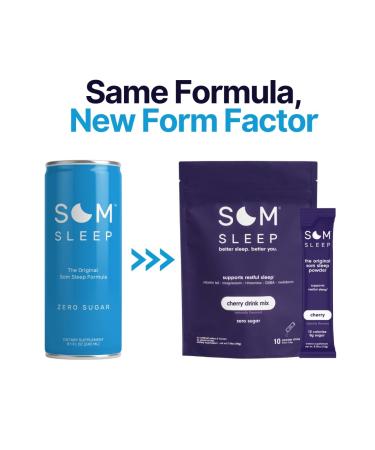 Som Sleep Powder Drink - Cherry - Pack of 10 - 0.35 Oz. - Buy Online on GoSupps.com