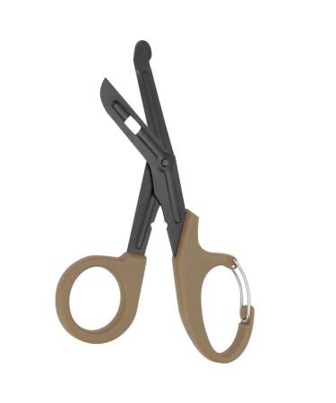 Titanium Bandage Shears Scissors EMT and Trauma Shears Bent Stealth Black Coated for Nurses Students Emergency Room (Brown 15cm) Brown 15cm