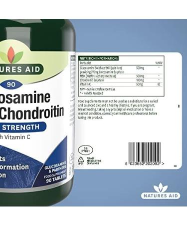 Natures Aid Glucosamine MSM Chondroitin with Vitamin C 90 Tablets - Buy Online on GoSupps.com