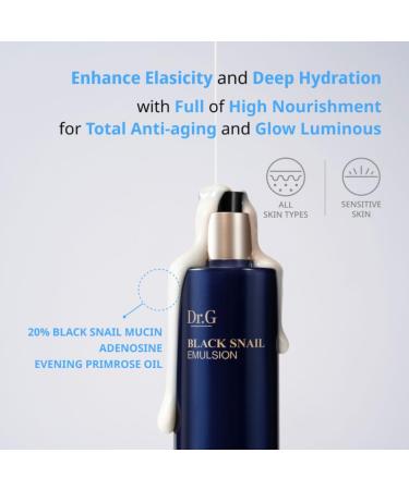 Dr.G Black Snail Emulsion 150ml - Best Anti-Aging Skincare for Radiant Skin | International Shipping Available - Buy Online on GoSupps.com