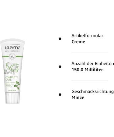 Lavera Toothpaste Complete Care (2 x 75 ml) - Natural Oral Care for Healthy Teeth & Gums - International Shipping Available - Buy Online on GoSupps.com