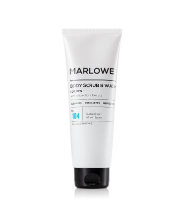 MARLOWE. No. 104 Men's 2-in-1 Body Wash & Scrub 8 Oz | Exfoliating Body Cleanser Fights Dryness | Made with Natural Ingredients | Willow Bark Extract