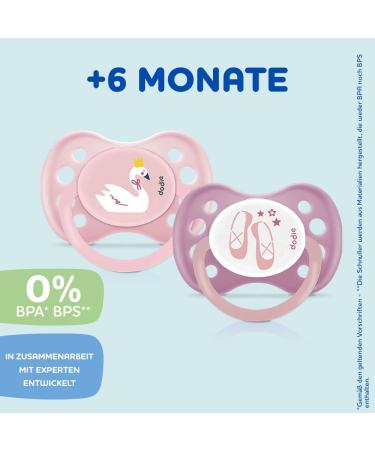 Buy Dodie Set of 3 Anatomical Pacifiers - Ballerina Swan Heart | Best for Girls +6 Months - International Shipping Available - Buy Online on GoSupps.com