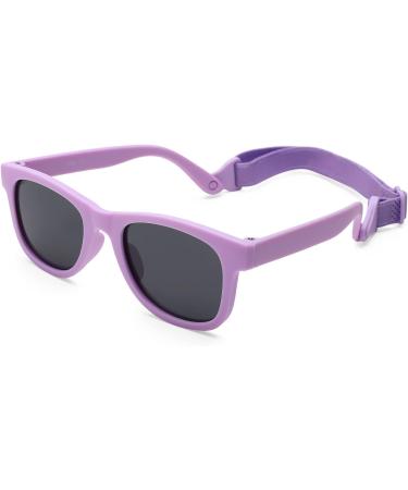 Pro Acme TPEE Polarized Baby Sunglasses - Purple Frame, Grey Lens | Adjustable Strap, Flexible & Durable for 0-24 Months - Buy Online on GoSupps.com