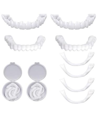 Artghjl prostheses fake teeth smile teeth veneers false artificial temporary braces cosmetic provisional dentures veneers at the top and bottom cover for bad teeth 2 couples