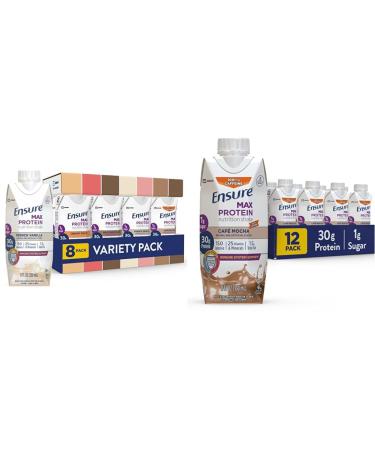 Ensure Max Protein Nutrition Shakes Variety Pack With 30g of Protein & Max Protein Liquid Nutritional Shake with 30g of Protein