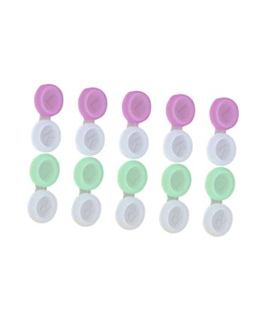 Partykindom 10 ST contact lens container kit lens case holder holder watchman case contact lens remedy clear stand mirror film holder for lentil container lentil holder refreshing duplex box