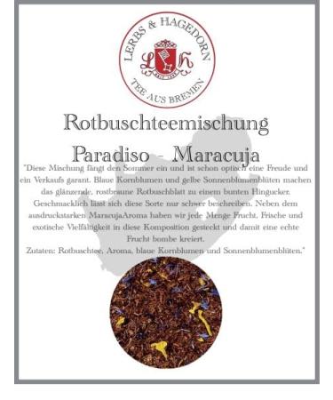 Lerbs & Hagedorn Lerbs & Hagedorn Paradiso roibusch tea | Very fruity exotic 1 kg (about 81 liters) with blueberry and blue sunflower flowers