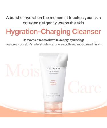 mixsoon PDRN Collagen Gel Cleanser - Deep Pore Cleansing Lightweight Daily Gel Cleanser for All Skin Types 100ml / 3.38 fl.oz. Korean Glass Skin Care - Buy Online on GoSupps.com