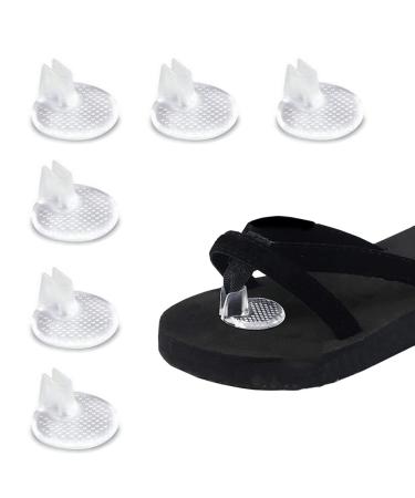 Pack of 6 Non-Slip Silicone Thong Sandal Toe Guards Cushions Anti-Skid Flip-Flops Toe Protectors Transparent Style B