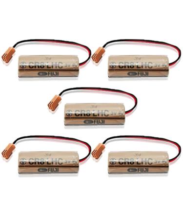 (5 Pack) 3V 2600mAh Non-Rechargeable Battery CR8.LHC 3V Battery for Fuji FDK CR8-LHC Battery with Brown Plug