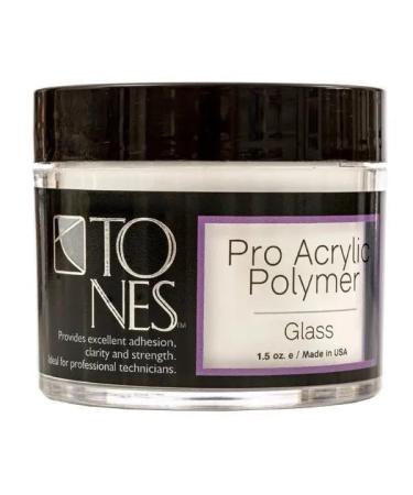 Tones Pro Acrylic Powder Glass - Premium Acrylic Nail Powder for Professional Nail Design Sculpting and Nail Building - Salon-Quality Acrylic Nail Supplies (1.5 Fl Oz) 1.5 Fl Oz Glass