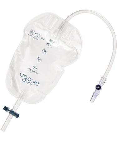 Ugo's leg pockets (X10)-Urindrainage bags/catheter leg pockets T-shaped or lever-shaped pockets with a soft back (10-pack) (UGO 4C-500ml long tube t tap) - Buy Online on GoSupps.com