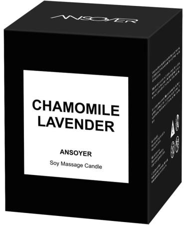 ANSOYER Chamomile Lavender Massage Oil Candle 4.5oz | Romantic Spa Gift, Home Scented Candle with Soybean Oil for Ultra Hydrating Body Care - Buy Online on GoSupps.com