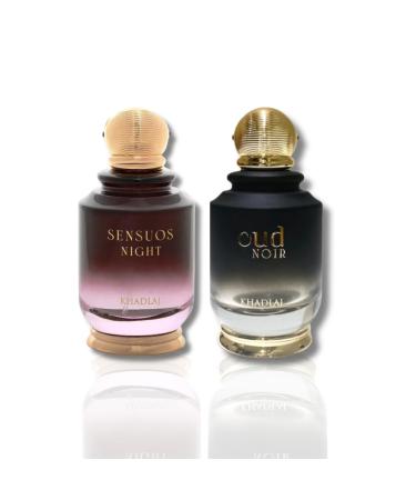 Sensous Nights & Oud Noir EDP 100ML BY KHADLAJ (BUNDLE 3.4) BUNDLE 3.4 Fl Oz (Pack of 1)