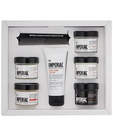Imperial Barber Travel Assortment Gift Set - Men's Hair Styling Products: Classic Fiber Gel Matte Pomade Freeform Cream & Comb - Perfect for International Shipping - Buy Online on GoSupps.com