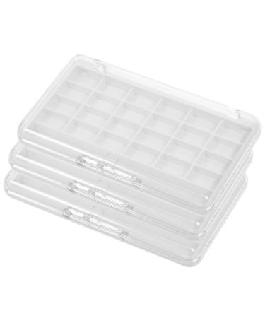 FRCOLOR 3 Pi ces Palette Vide Fard Paupi res Compartiments Bo te Plastique Rechargeable Transparente pour Maquillage Rangement Compact pour Voyage et Organisation Beaut