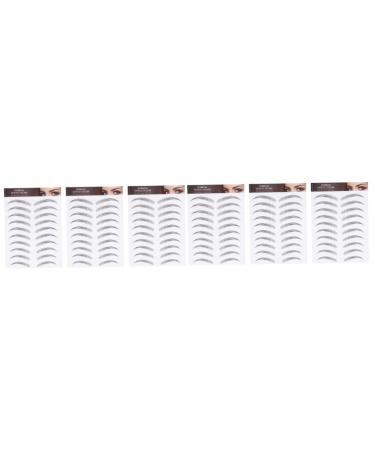 WOFASHPURET 6 Sheets Waterproof Eyebrow Stickers Authentic Eyebrows Stickers Caboodle Black Transfer Stickers