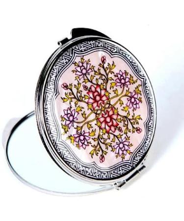 Mother of Pearl Flower Design Compact Cosmetic Pocket Purse Makeup Mirror - Buy Online on GoSupps.com