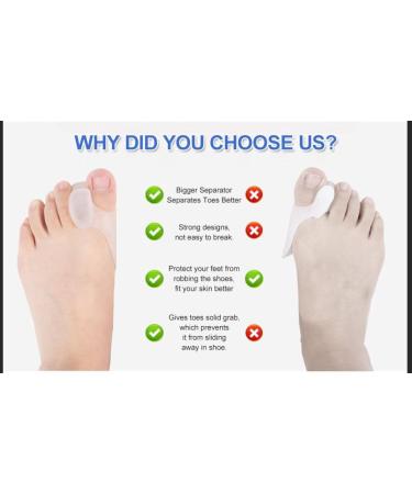2 Pairs Gel Toe Separators - Bunion Pain Relief & Corrector for Men & Women | Comfortable Toe Spacers for Better Alignment - Buy Online on GoSupps.com