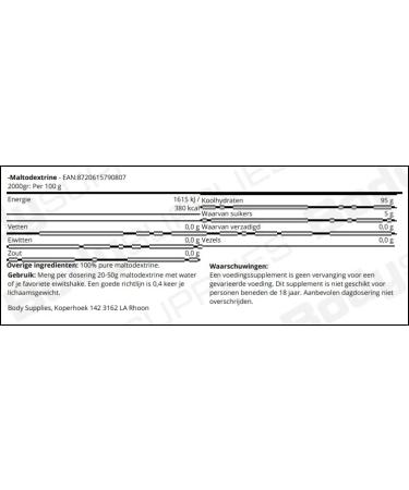Body Supplies Maltodextrine 2000gr - Buy Online on GoSupps.com