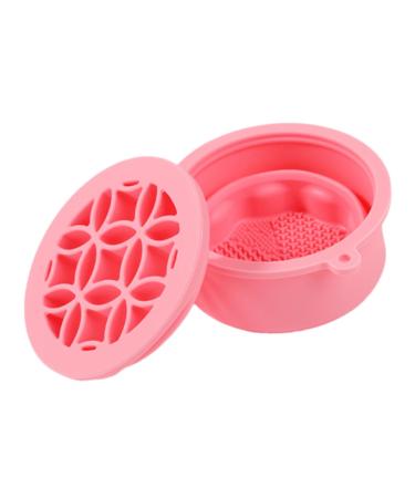 Mipcase Silicone Makeup Brush Cleaner Makeup Brush Washing Mat Brush Washing Tool Makeup Brush Cleaning Mat Makeup Brush Organizer Makeup Sponge Cleaners Brush Holder Silica Gel Pink Fold 10x8.5cm Pink
