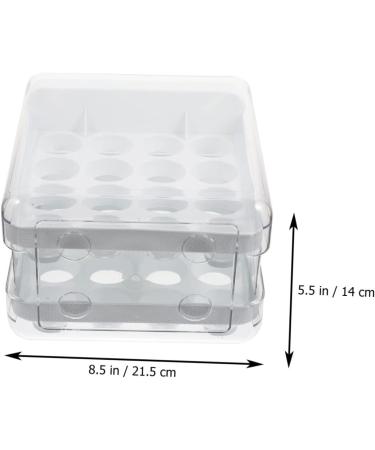 Mikikit Egg Storage Box Egg Tray for Refrigerator Egg Storage Tray Convenient Egg Organizer Household White 21.5x22.5x14cm - Buy Online on GoSupps.com