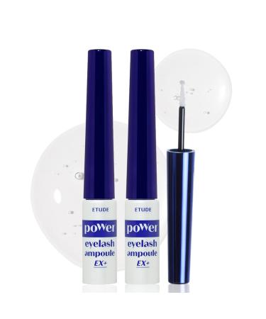 ETUDE Power Eyelash Ampoule 1+1 Set Lash and Brow Treatment Caffeine-Infused Ultra Slim Tip Lash Booster Korean Makeup Beauty (1.31 Fl Oz)
