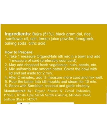 AOZA Organo Nutri Instant Bajra (Pearl Millet) Idli Mix 400g - Buy Online on GoSupps.com