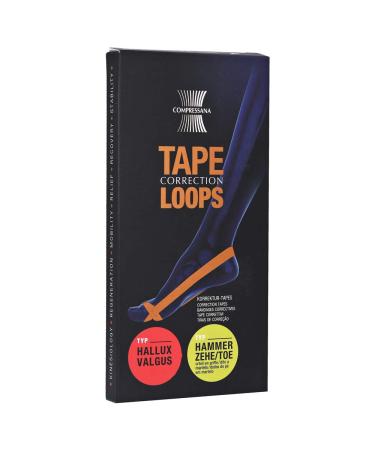 COMPRESSANA TAPE LOOPS - Correction loops for hallux valgus and/or hammer toe misalignments - Toe spreader without silicone - 1 pair - Size 41-42 - Color Ocean V - 41-42 Ocean