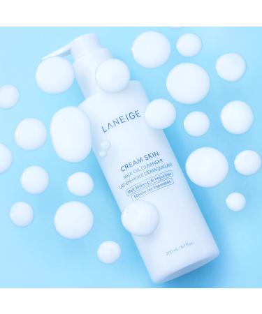 LANEIGE Cream Skin Milk Oil Cleanser - Soothe, Purify, & Melt Away SPF & Makeup - 6.7 fl. oz - Buy Online on GoSupps.com